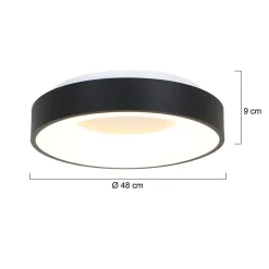Plafonniere Ringlede zwart large 48cm
