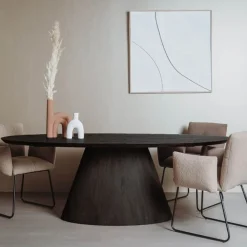 Premana Eetkamertafel ovaal Zwart 220 cm