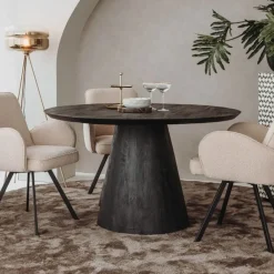 Premana Eetkamertafel rond Zwart 150 cm
