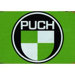 Puch Logo Green - metalen bord
