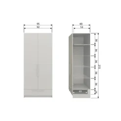 Pure 2-Deurs Kledingkast Splitdeur Dennenhout Dust 95cm