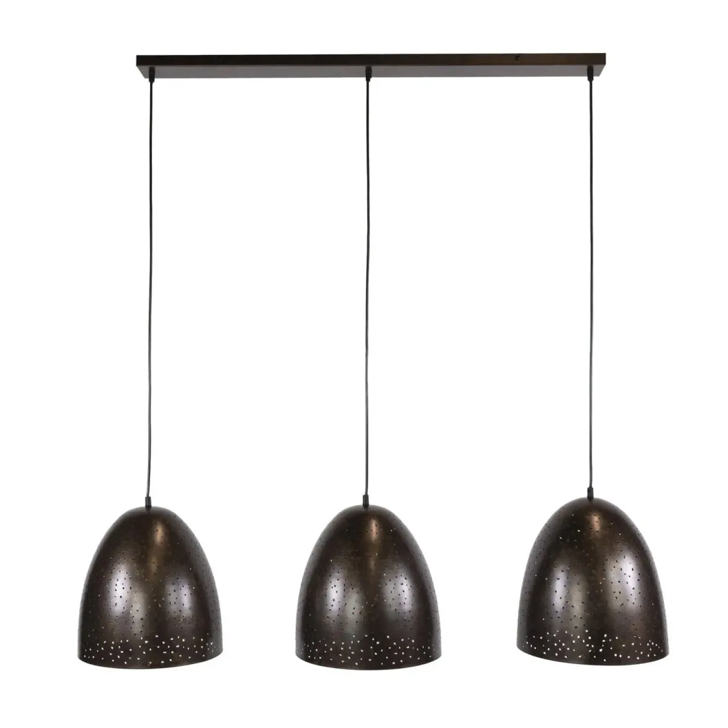 Quinn 3-lichts Hanglamp Geperforeerd Bruin