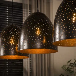 Quinn 3-lichts Hanglamp Geperforeerd Bruin