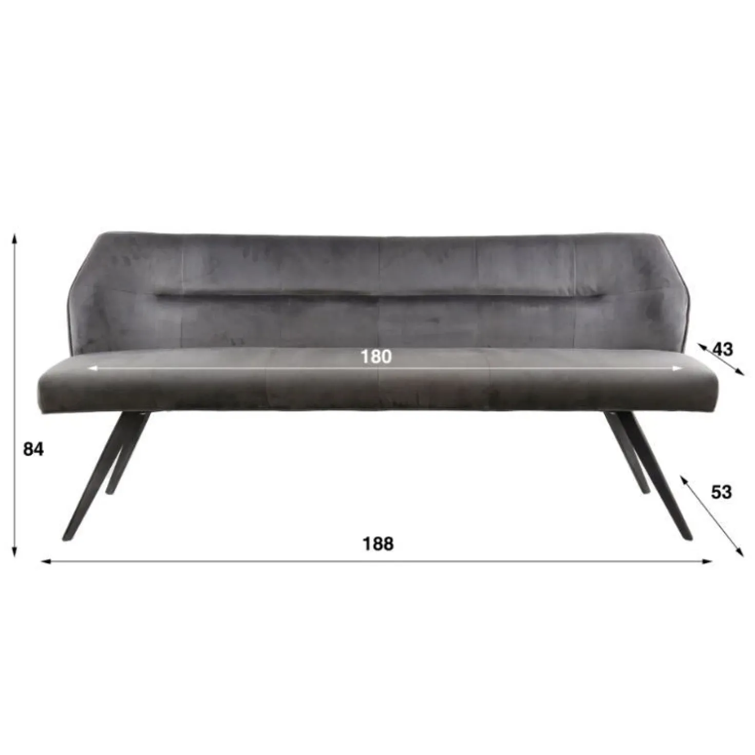 Ramas Eetkamerbank rich Taupe 188cm