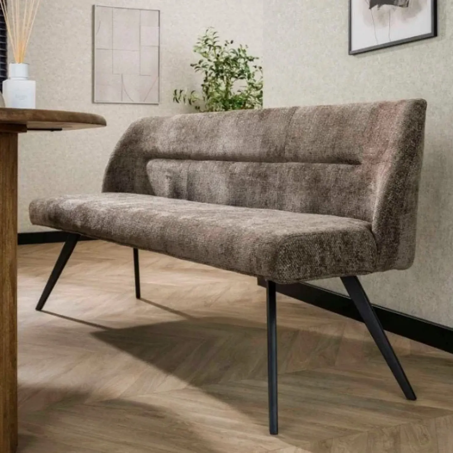 Ramas Eetkamerbank rich Taupe 188cm