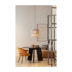 Rhonda Eettafel rond Eiken Blacknight 129cm