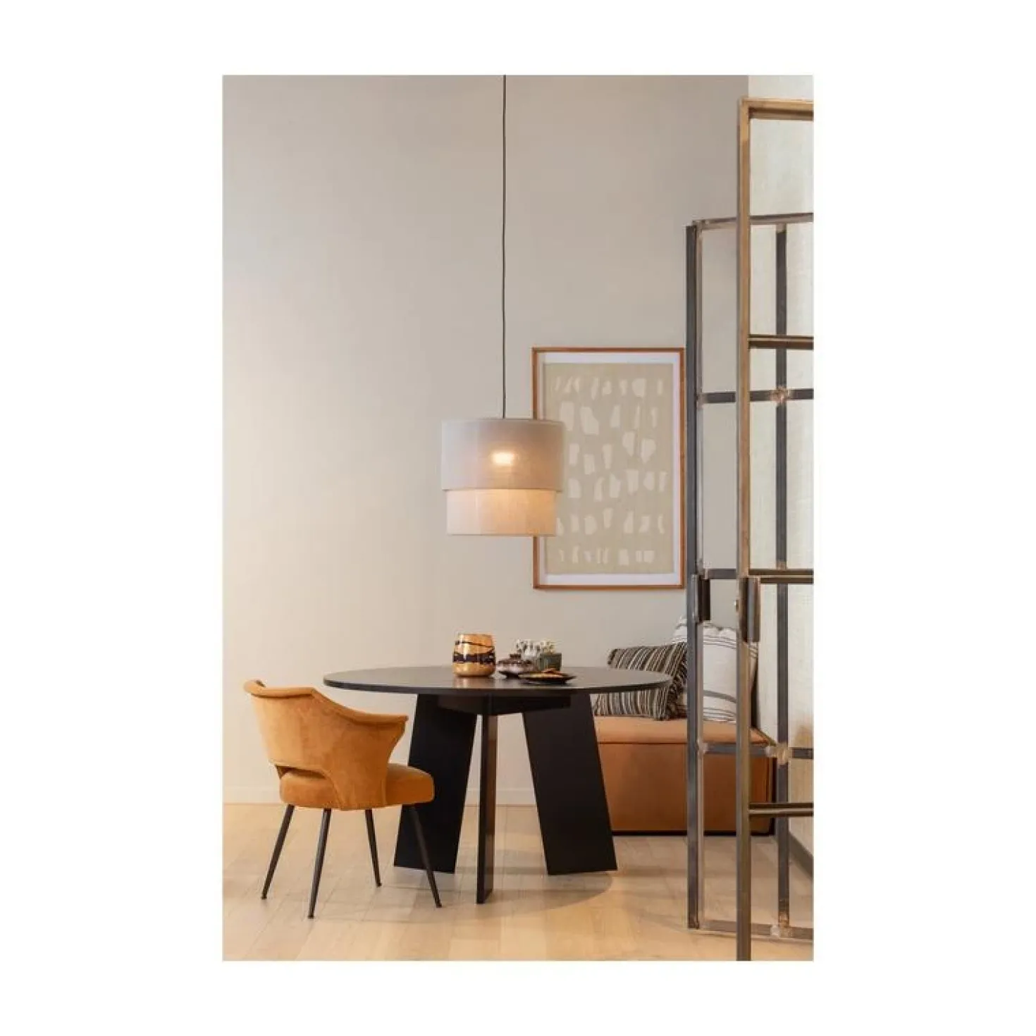 Rhonda Eettafel rond Eiken Blacknight 129cm