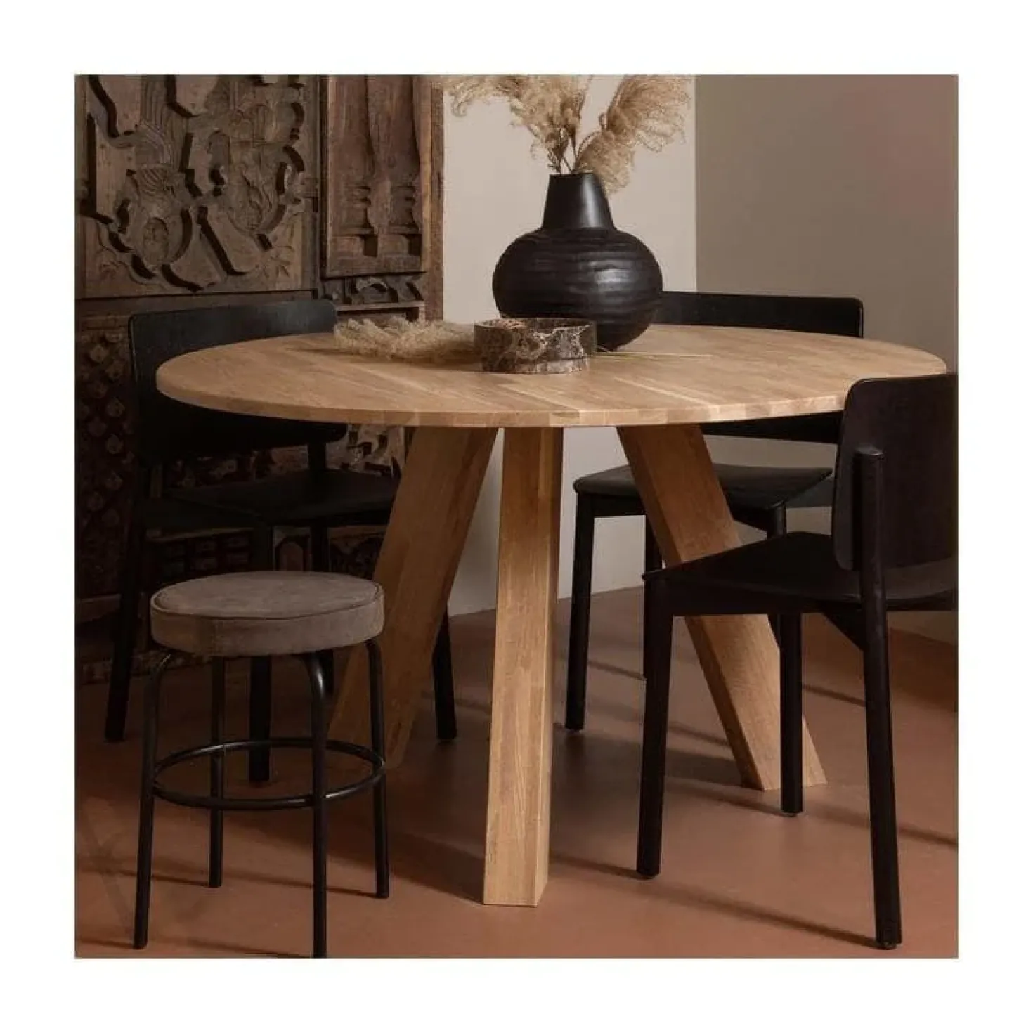 Rhonda Eettafel rond Eiken Naturel 129cm