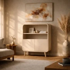 Rianne Wandkast laag Beige mangohout 80cm