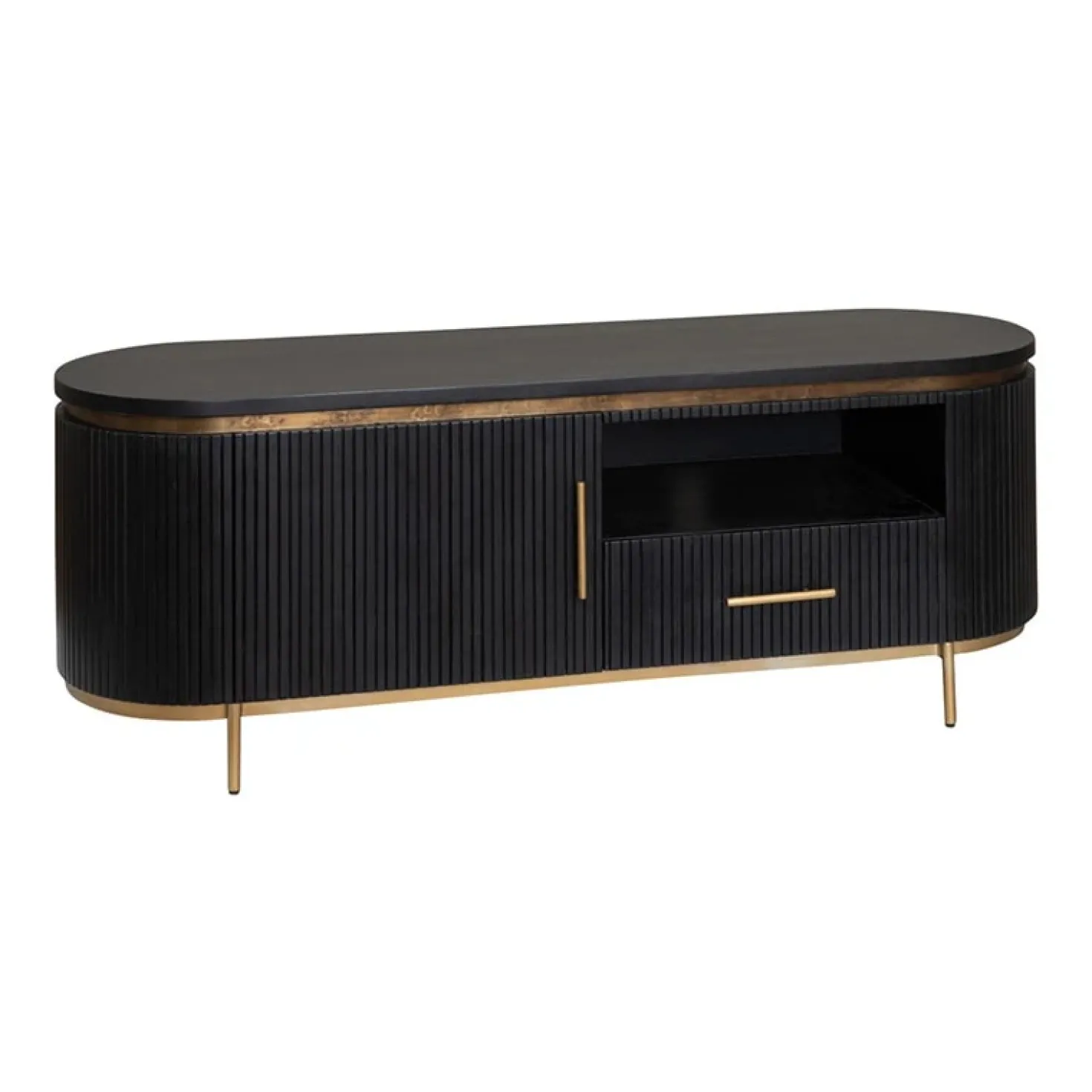 Rivello TV meubel 1 deur 1 lade zwart 150cm