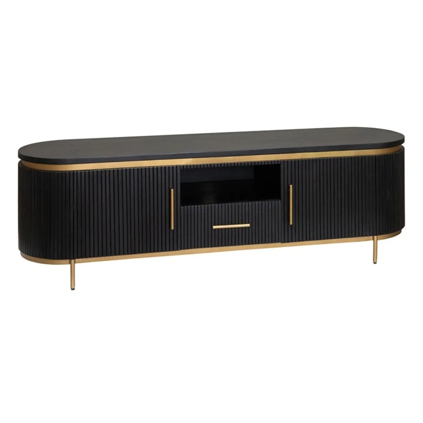 Rivello TV meubel 2 deurs 1 lade zwart 180cm