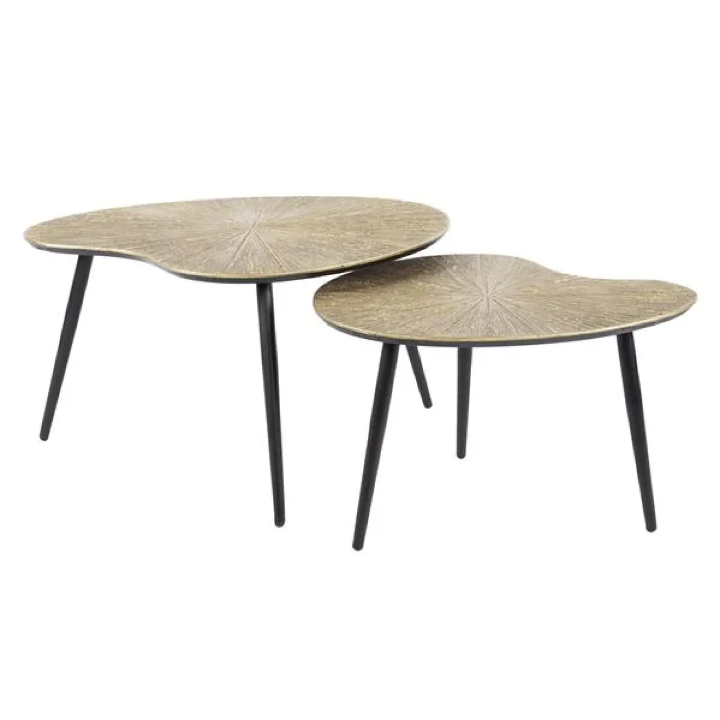 Rivo Salontafel set van 2 Niervorm Brons