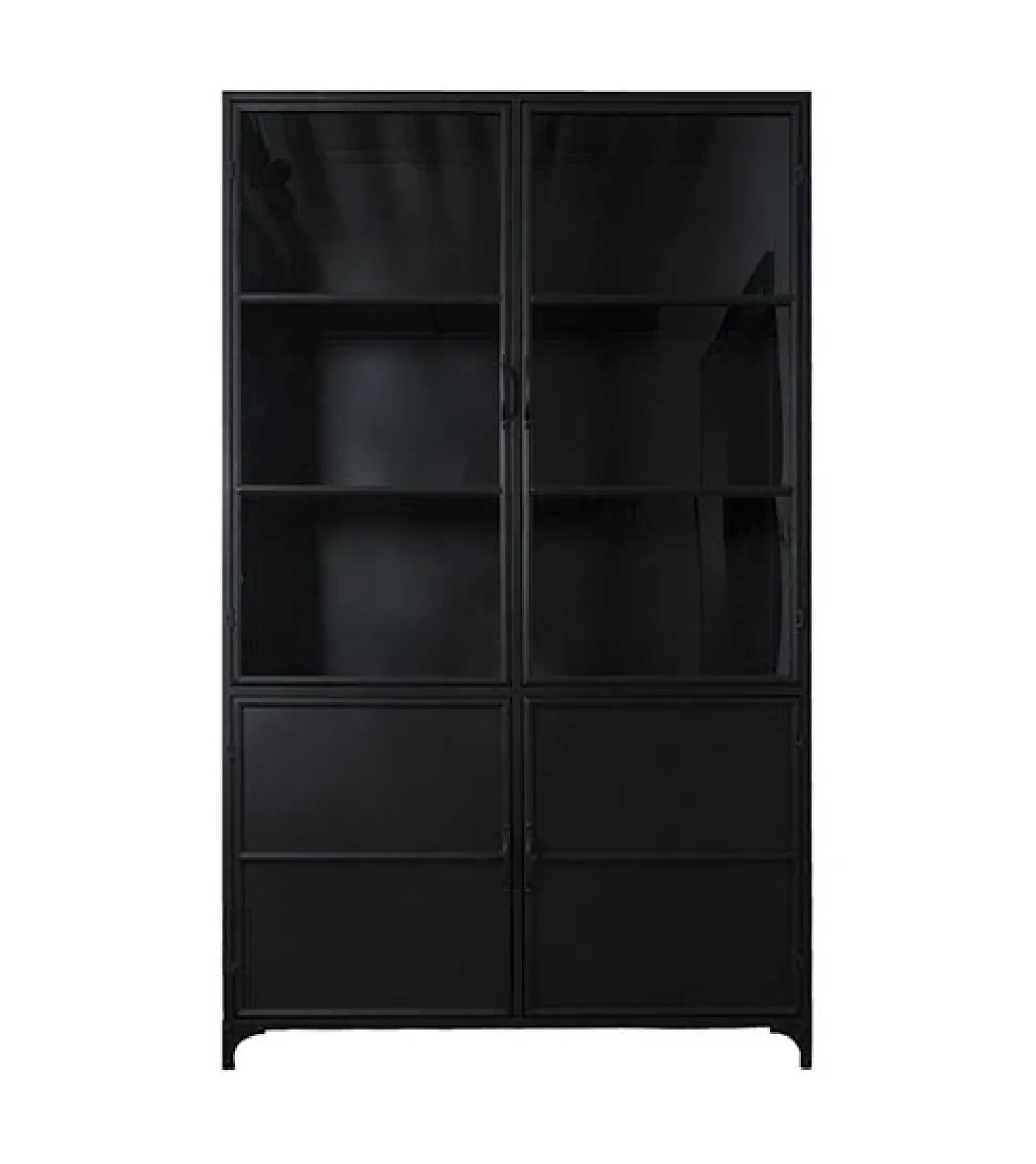Romy vitrinekast industrieel zwart 120cm