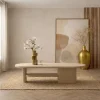 Rona Salontafel dicht Beige mangohout 130cm