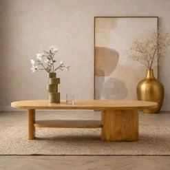 Rona Salontafel dicht Naturel mangohout 130cm