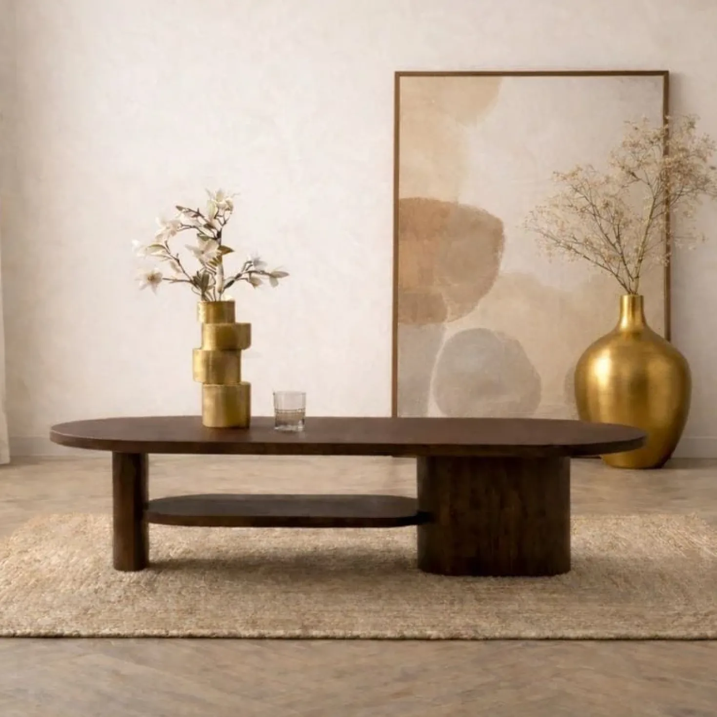 Rona Salontafel dicht Walnoot mangohout 130cm