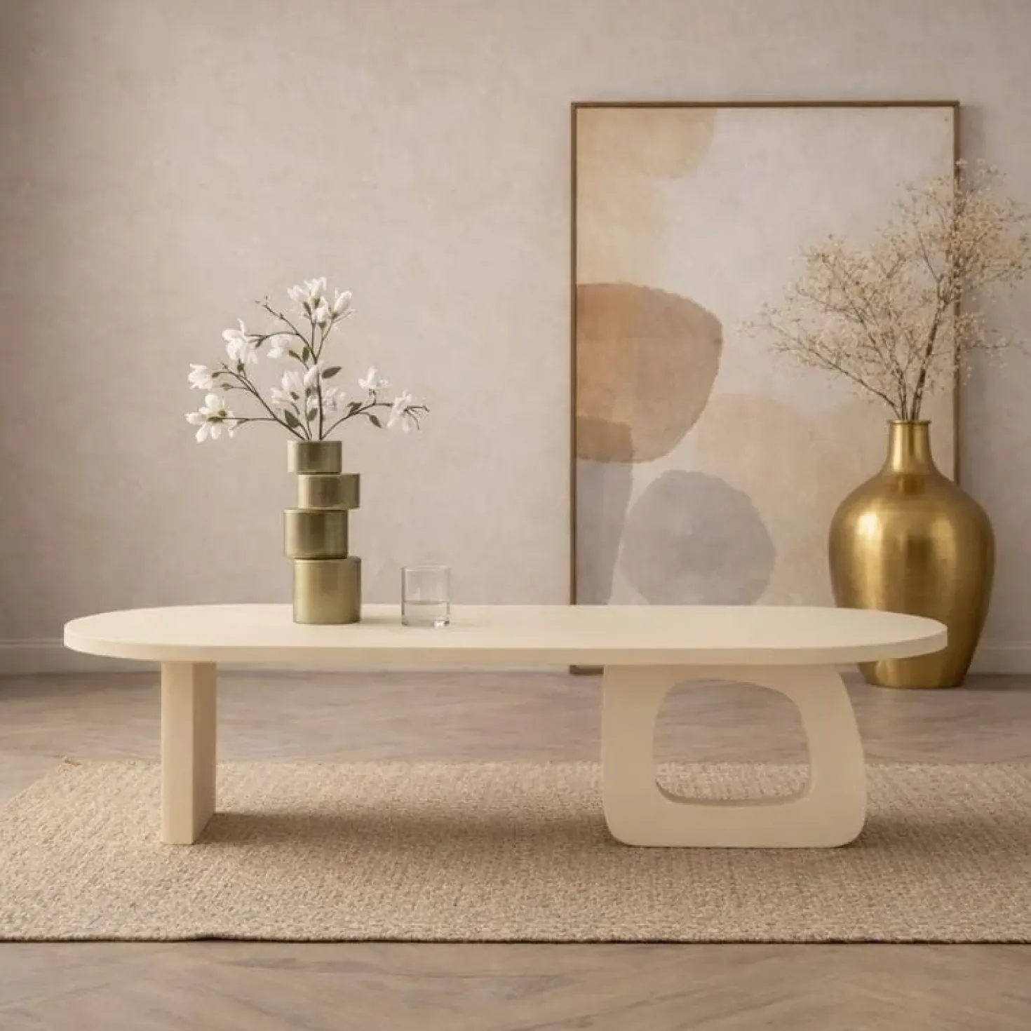 Rona Salontafel open Beige mangohout 130cm