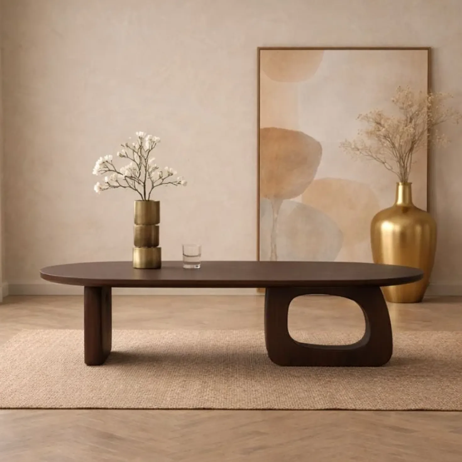 Rona Salontafel open Walnoot mangohout 130cm
