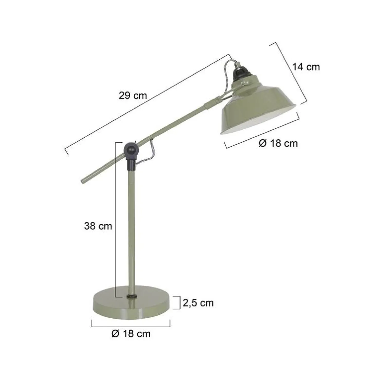 Ross 1-lichts Bureaulamp Groen