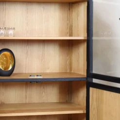 Rotondi vitrinekast 4 deurs zwart 120cm