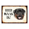 Rottweiler, hier waak ik - metalen bord