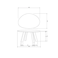 Roundly Eettafel organisch Mangohout Walnoot 160cm