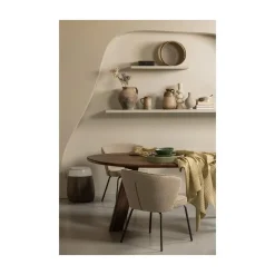Roundly Eettafel organisch Mangohout Walnoot 200cm
