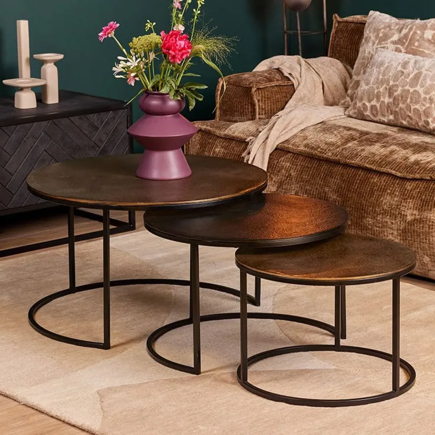 Roxa salontafel set van aluminium 2 kleuren