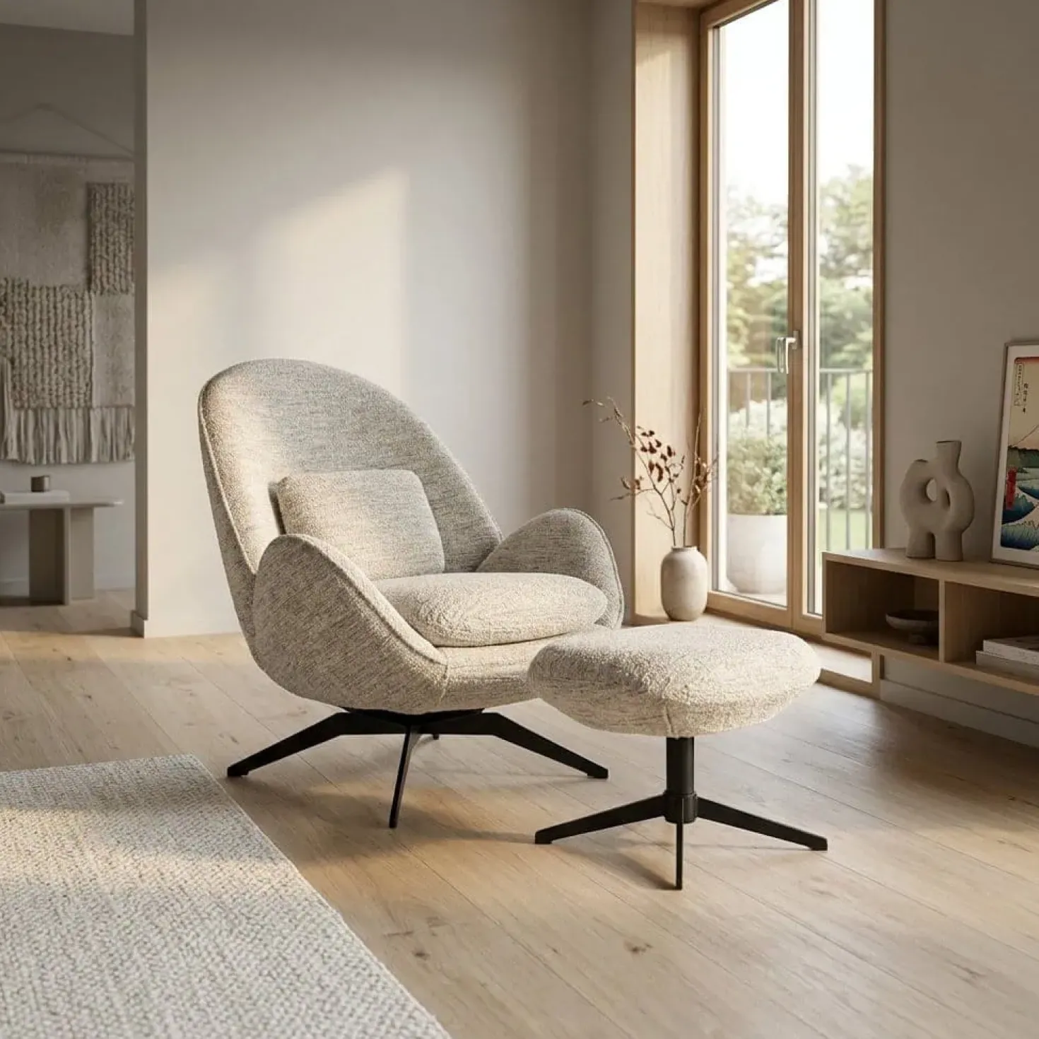 Ryan Fauteuil Beige stof