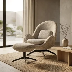 Ryan Fauteuil Taupe stof