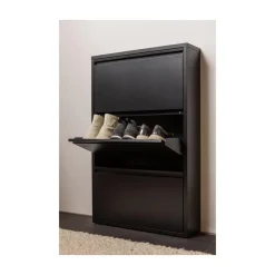 Sabine 3-Vaks Schoenenkast Metaal Zwart 66cm