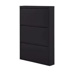 Sabine 3-Vaks Schoenenkast Metaal Zwart 66cm