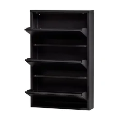 Sabine 3-Vaks Schoenenkast Metaal Zwart 66cm