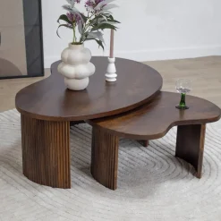 Salontafel Asger set van 2 walnoot 110/70cm