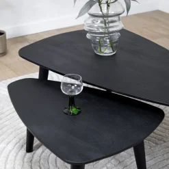 Salontafel Isla set van 2 zwart 110/71cm