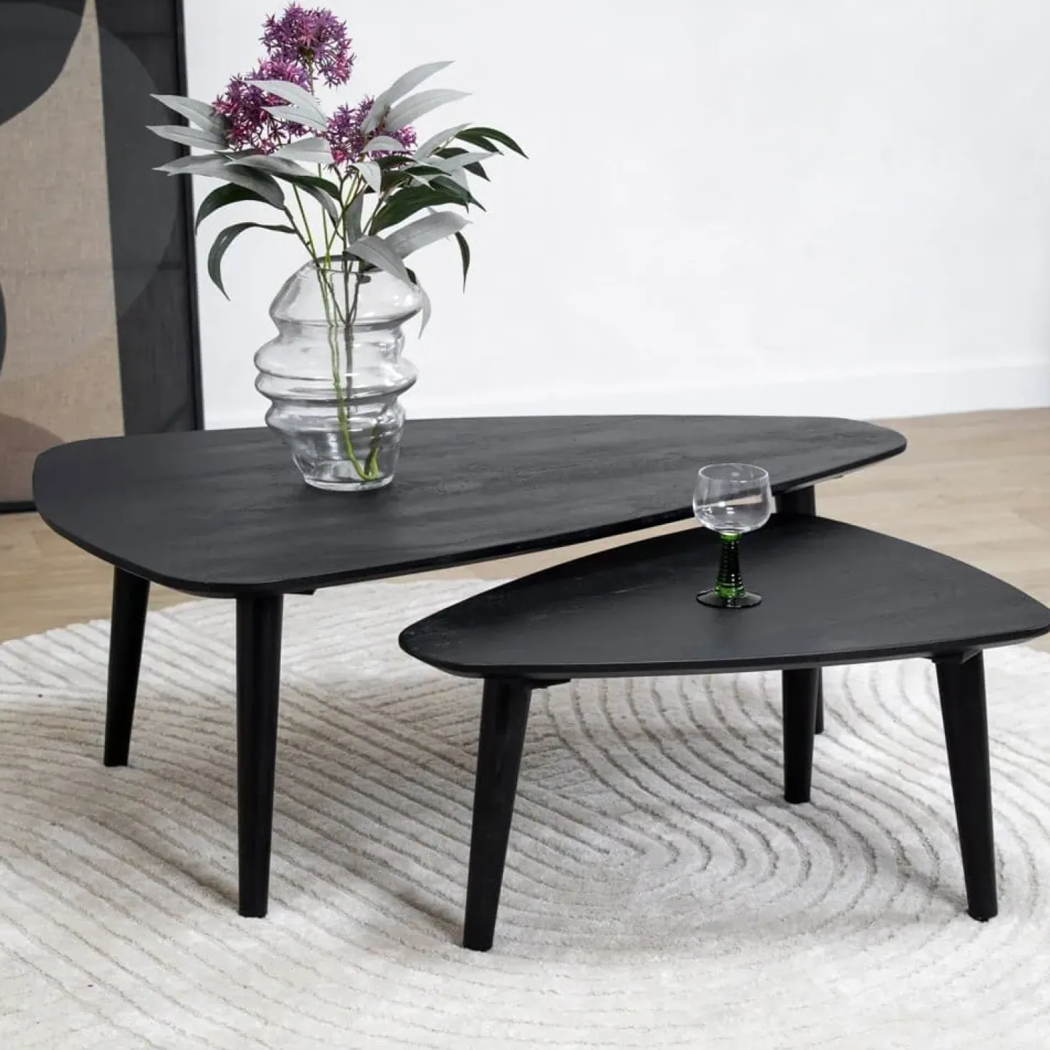 Salontafel Isla set van 2 zwart 110/71cm