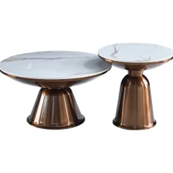 Salontafel Janice Set van 2 Marmer