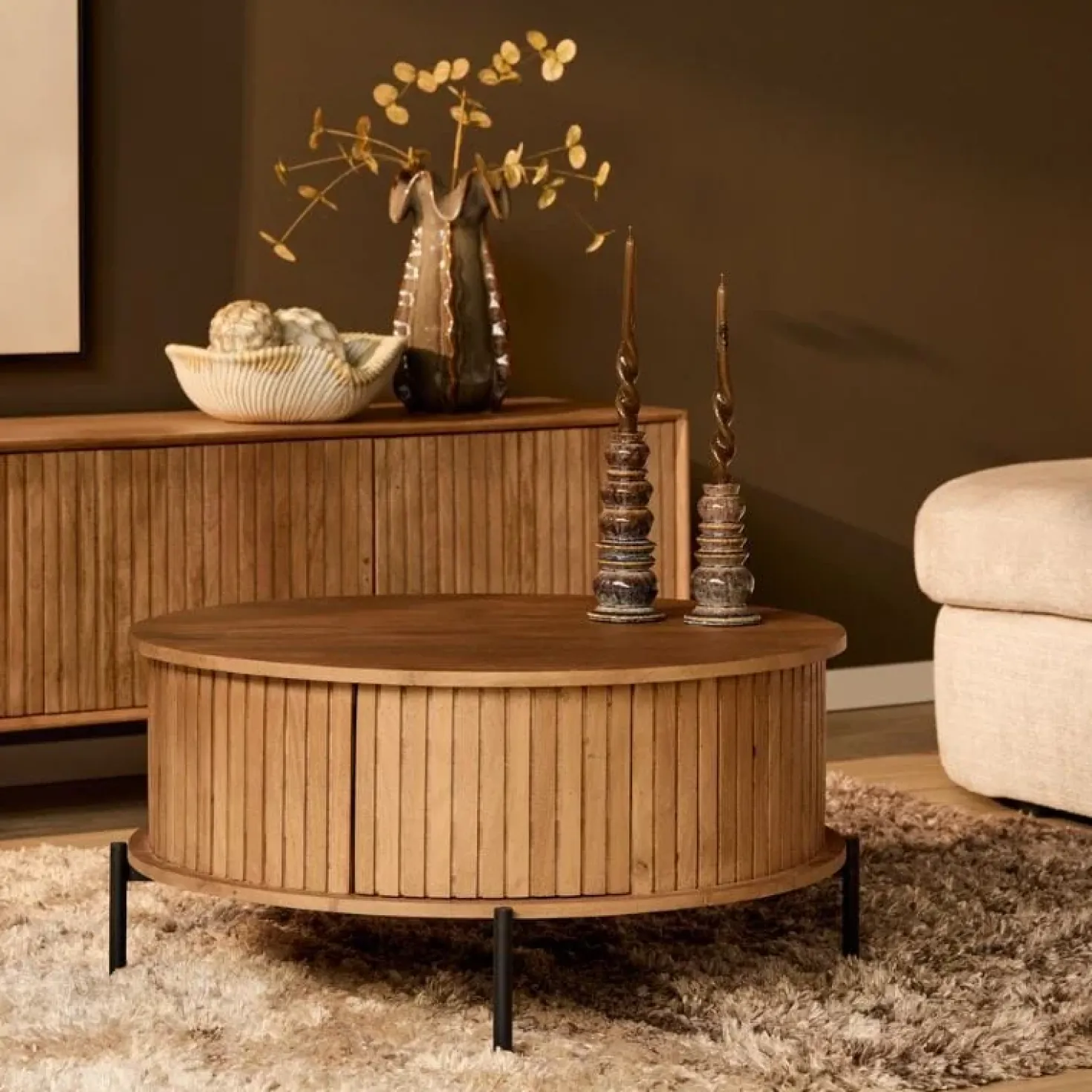 Salontafel Martin Rond Naturel 80cm