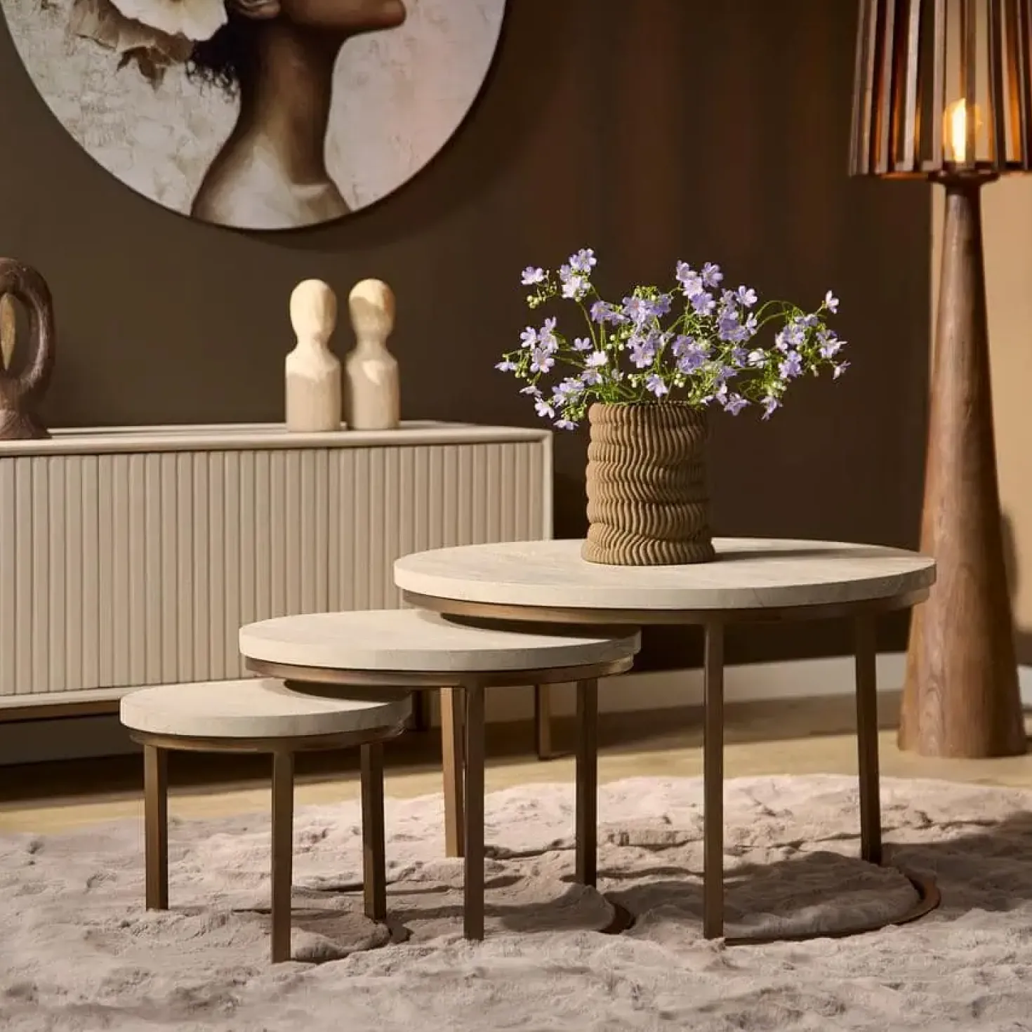 Salontafel Martin set van 3 Zand