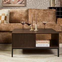 Salontafel Martin Walnoot 80cm Vierkant