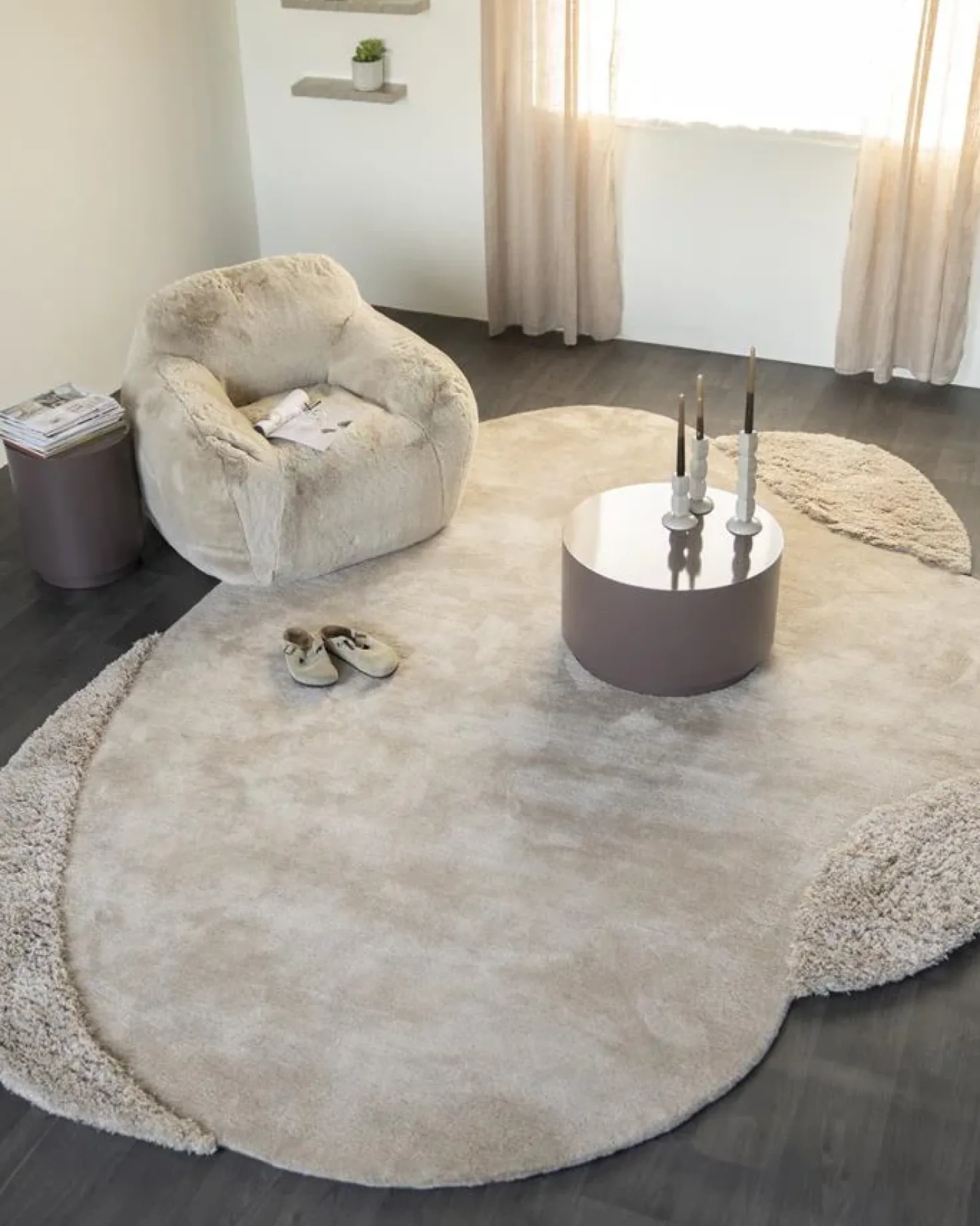 Salontafel Mesita rond Donkertaupe 60cm