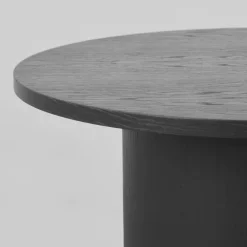 Salontafel Oliva hoog Zwart Eikenhout rond 60cm