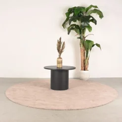 Salontafel Oliva hoog Zwart Eikenhout rond 60cm