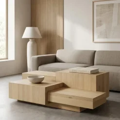 Salontafel Quinten rechthoekig naturel 140cm