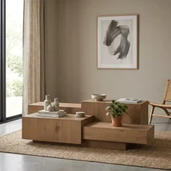 Salontafel Quinten rechthoekig bruin 140cm