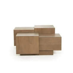 Salontafel Quinten vierkant bruin 80cm