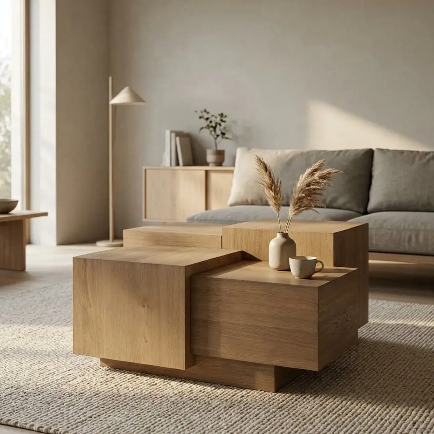 Salontafel Quinten vierkant bruin 80cm