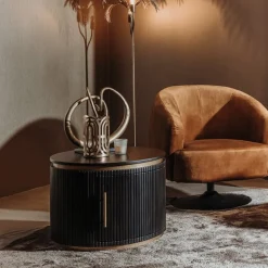 Salontafel Rivello zwart rond 80cm