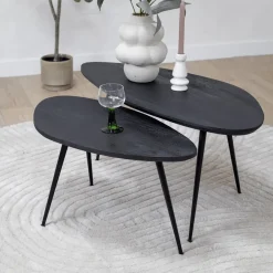 Salontafel Rosa set van 2 zwart 90/70cm