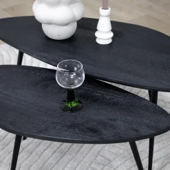 Salontafel Rosa set van 2 zwart 90/70cm